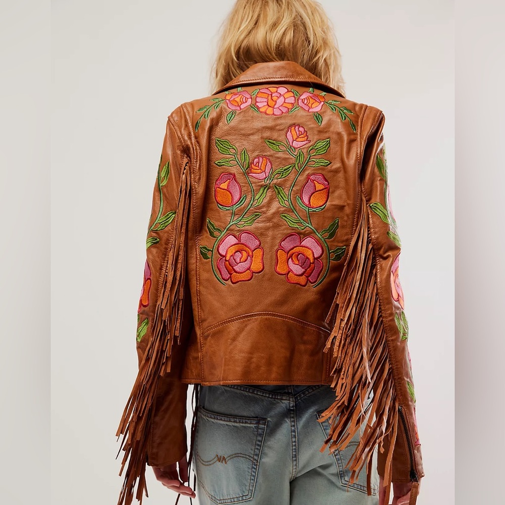NWT FP X Mauritius Crissy Floral Fringe Jacket - Picture 4 of 7